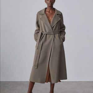 *NWT* Maison Earth-Tone Belted Wool Coat